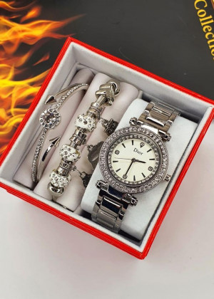 Подарочный набор часы, 2 браслета и коробка 1601971