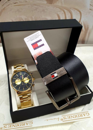 Подарочный набор часы, ремень и коробка 1602277