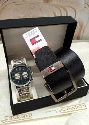 Подарочный набор часы, ремень и коробка 1602278