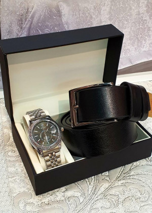 Подарочный набор часы, ремень и коробка 1602282