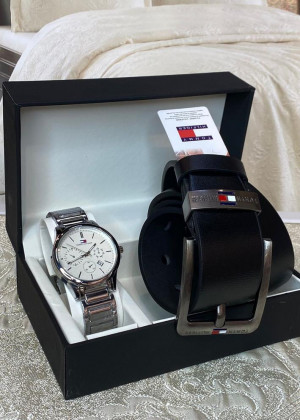 Подарочный набор часы, ремень и коробка 1602660