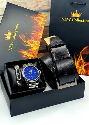Подарочный набор часы, браслет, ремень и коробка 1602661