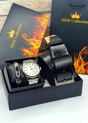 Подарочный набор часы, браслет, ремень и коробка 1602662