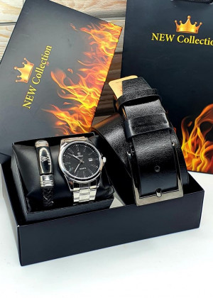 Подарочный набор часы, браслет, ремень и коробка 1602664