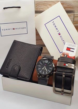 Подарочный набор часы, ремень, кошелёк  и коробка 1603732