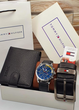 Подарочный набор часы, ремень, кошелёк  и коробка 1603734