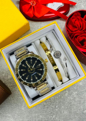 Подарочный набор часы, 2 браслета и коробка 1675280