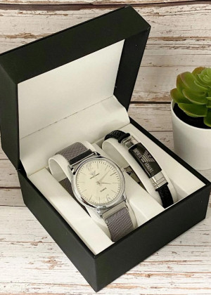 Подарочный набор часы, браслета и коробка 1762131
