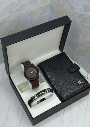 Подарочный набор часы, браслет, кошелёк и коробка 1785565