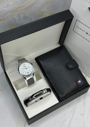 Подарочный набор часы, браслет, кошелёк и коробка 1785566