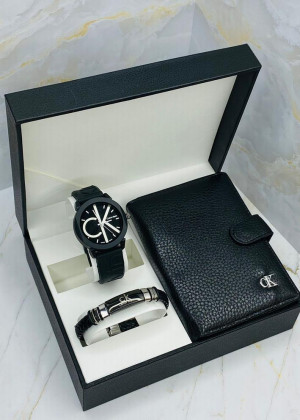 Подарочный набор часы, браслет, кошелёк и коробка 1785567
