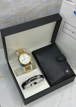 Подарочный набор часы, браслет, кошелёк и коробка 1785568