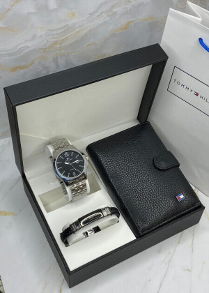 Подарочный набор часы, браслет, кошелёк и коробка 1785570