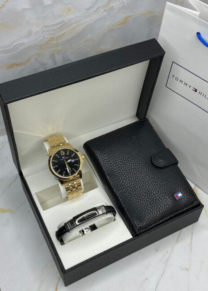 Подарочный набор часы, браслет, кошелёк и коробка 1785572