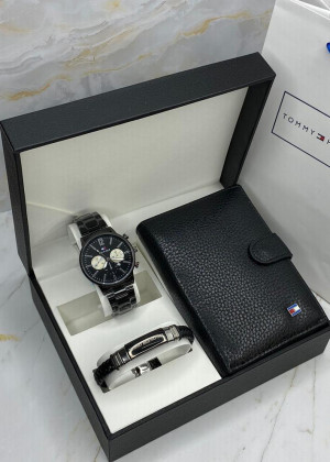 Подарочный набор часы, браслет, кошелёк и коробка 1785573