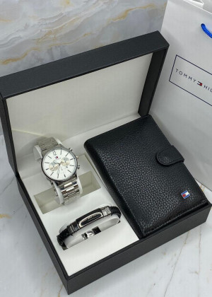 Подарочный набор часы, браслет, кошелёк и коробка 1785579