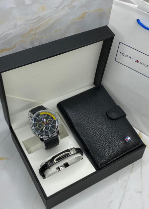 Подарочный набор часы, браслет, кошелёк и коробка 1785583