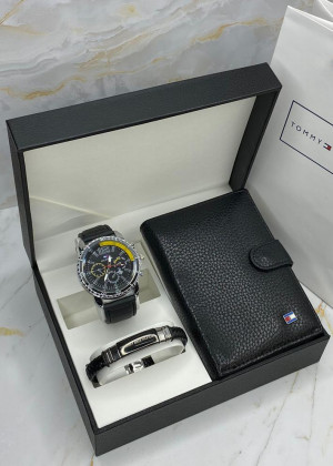 Подарочный набор часы, браслет, кошелёк и коробка 1785584