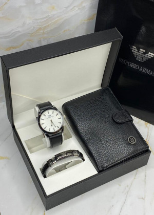 Подарочный набор часы, браслет, кошелёк и коробка 1785585