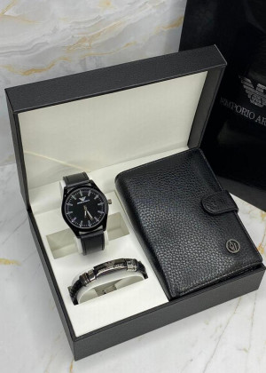 Подарочный набор часы, браслет, кошелёк и коробка 1785588
