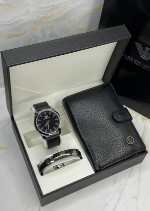Подарочный набор часы, браслет, кошелёк и коробка 1785589