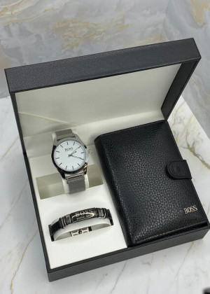 Подарочный набор часы, браслет, кошелёк и коробка 1785592