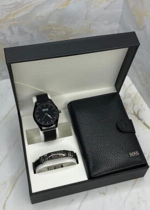 Подарочный набор часы, браслет, кошелёк и коробка 1785596