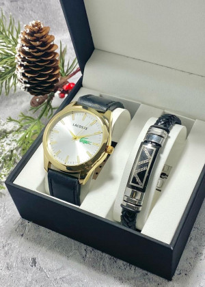 Подарочный набор часы, браслет и коробка 1812473
