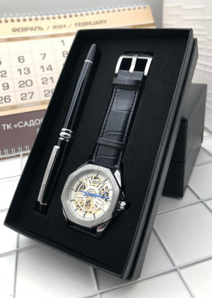 Подарочный набор для мужчины часы, ручка + коробка 2099141
