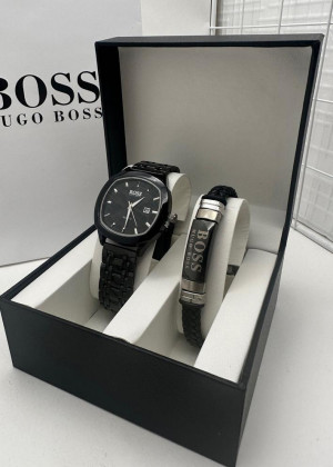Подарочный набор для мужчины часы, браслет + коробка 2099144