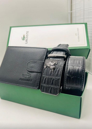 Подарочный набор для мужчины ремень, кошелек + коробка 2099159