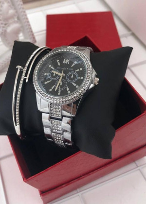 Подарочный набор для женщин часы, браслет + коробка 2104986
