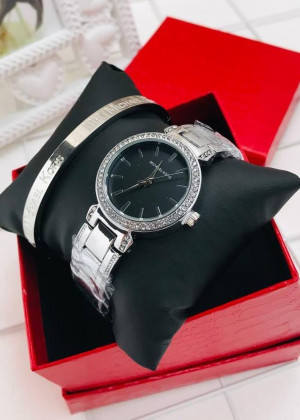 Подарочный набор для женщин часы, браслет + коробка 2104995
