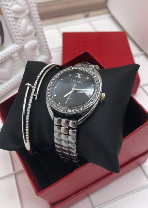 Подарочный набор для женщин часы, браслет + коробка 2105003