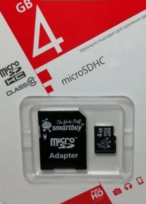 Карта памяти microsd SDHC 4GB и адаптер 2166501