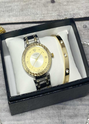 Подарочный набор для женщин часы и браслет+ коробка 2340817