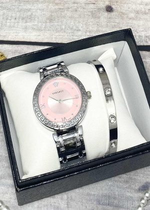 Подарочный набор для женщин часы и браслет+ коробка 2340819