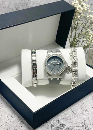 Подарочный набор для женщин часы, 2 браслета + коробка 2340822