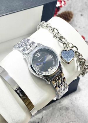 Подарочный набор для женщин часы, 2 браслета + коробка 2340849