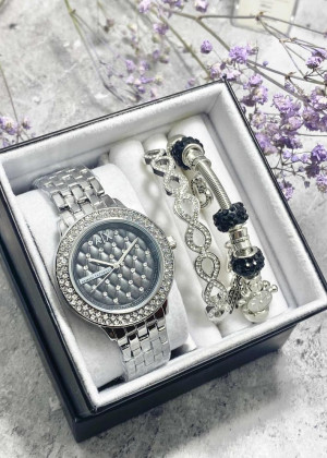 Подарочный набор для женщин часы, 2 браслета + коробка 2340861
