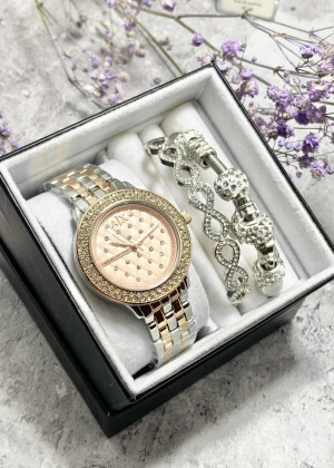 Подарочный набор для женщин часы, 2 браслета + коробка 2340862