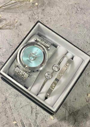 Подарочный набор для женщин часы, 2 браслета + коробка 2340876