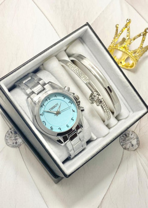 Подарочный набор для женщин часы, 2 браслета + коробка 2340883