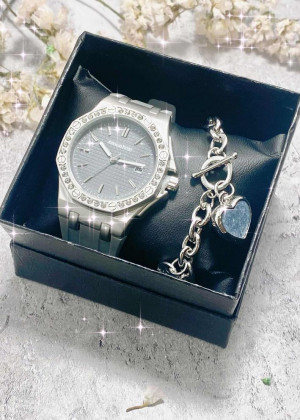 Подарочный набор для женщин часы и браслет+ коробка 2340889