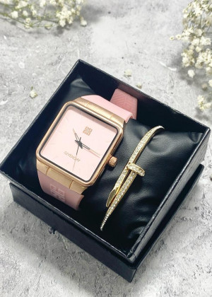 Подарочный набор для женщин часы и браслет+ коробка 2340894