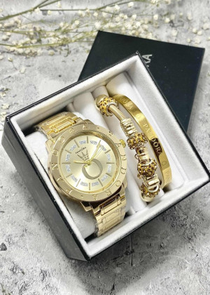 Подарочный набор для женщин часы, 2 браслета + коробка 2340899