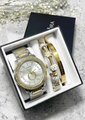 Подарочный набор для женщин часы, 2 браслета + коробка 2340903