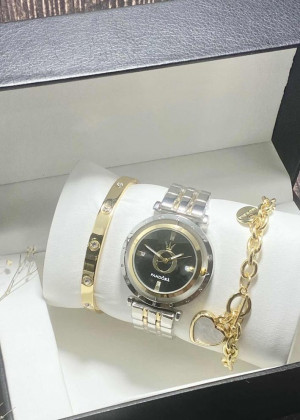 Подарочный набор для женщин часы, 2 браслета + коробка 2351807