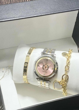 Подарочный набор для женщин часы, 2 браслета + коробка 2351808