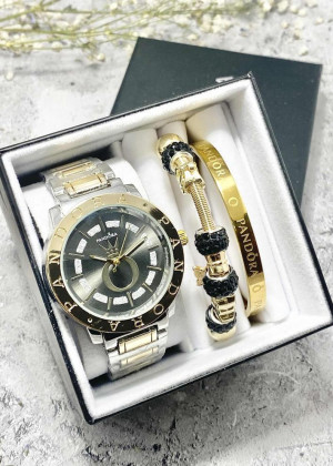 Подарочный набор для женщин часы, 2 браслета + коробка 2351811